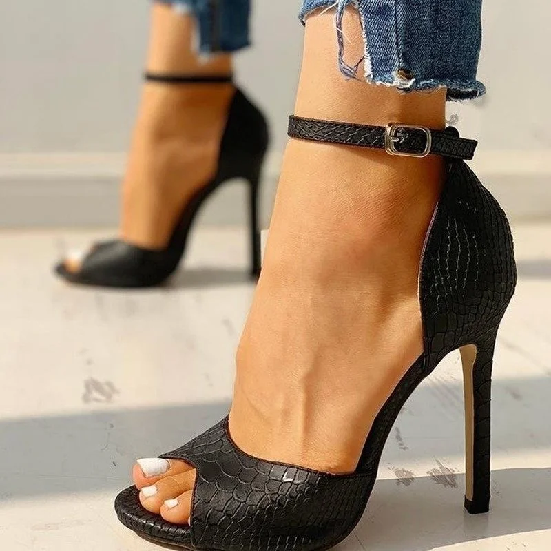 

Women Sandals T-Strap High Heels Chaussures Femme Sexy Stripper Shoes 2020 New Peep Toe Summer Female Yellow Black Red White