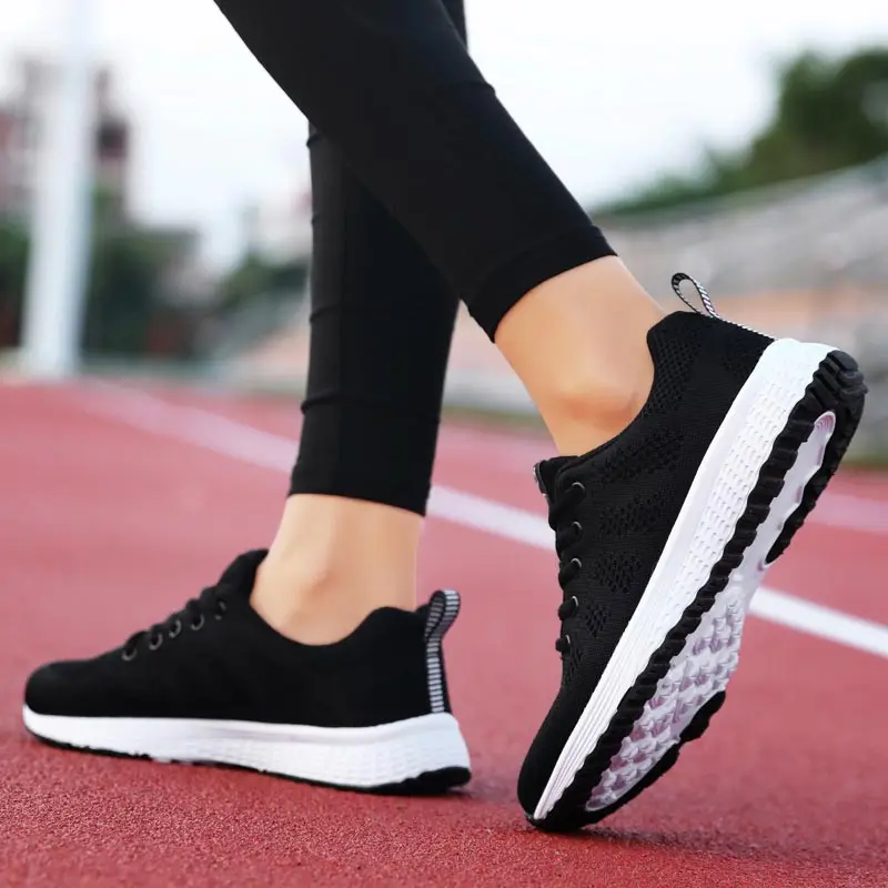 

Running Ladies Black Women's Shoes Sports Rainbow Sneakers For Women 2021 Trekking Women Black Sport Shoes Tennis