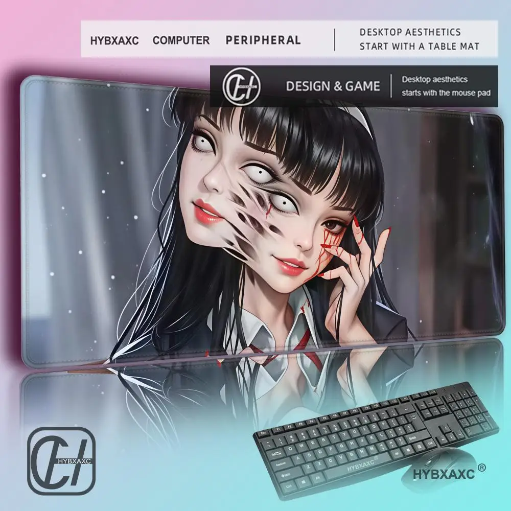 Фото Коврик для мыши Manga J-Junji Ito T-Tomie, нескользящий, резиновый, для геймеров, балансирующий, компьютерный коврик, декоративный настольный коврик, для ноутбука, офисный, большой №1