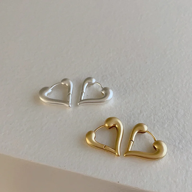 Draweye Minimalism Jewelry for Women Heart Elegant Korean Fashion Hollow Out Drop Earrings Office Lady Simple Pendientes Mujer