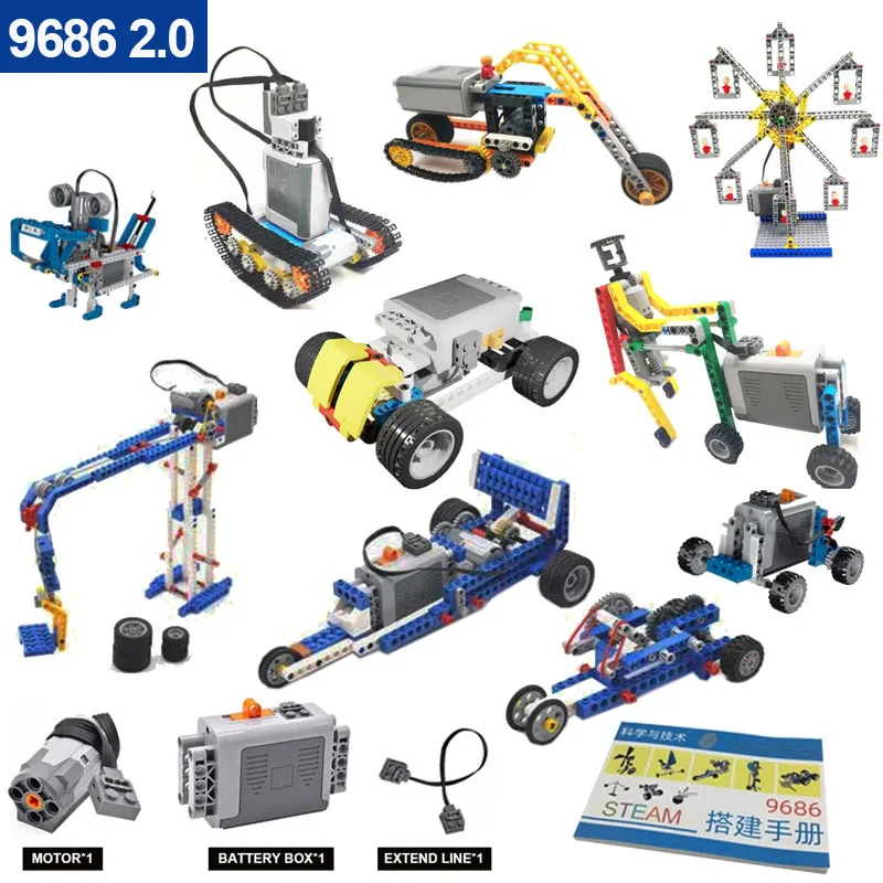 

9686 детали, детали MOC, развивающие школьники, Обучающие строительные блоки, набор силовых функций для детей