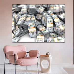 100 Dollar Money Modern Canvas Painting Nordic Bill Poster and Prints Wall Art Pictures for Living Room Home Decoration Cuadros