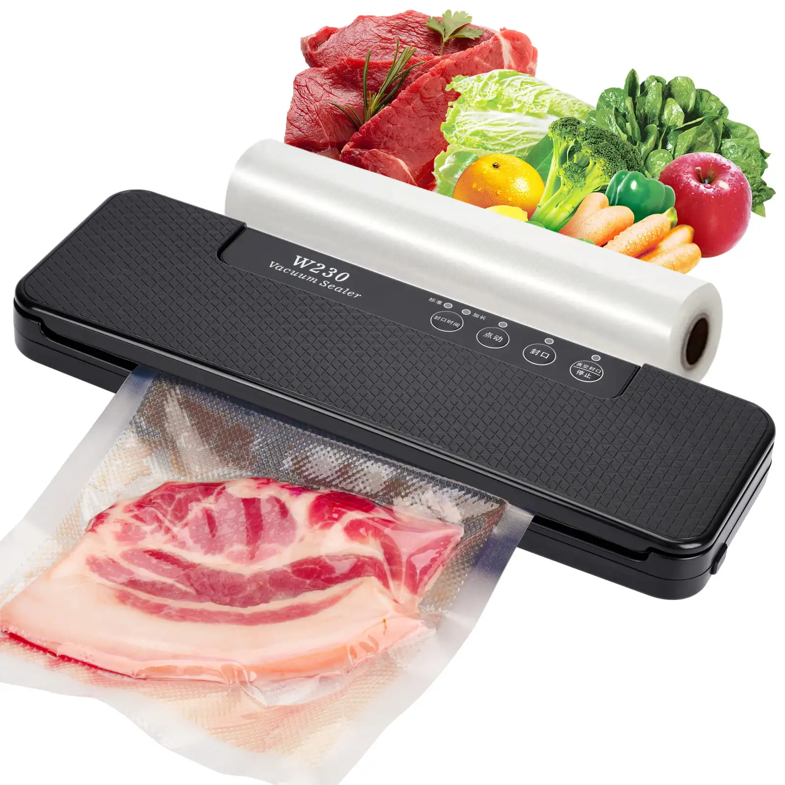 

Automatic Food Vacuum Sealer Machine Built in Air Sealing System W/ Normal & Moist & Gentle 3 Food Modes with 10Pcs Vacuum Seal