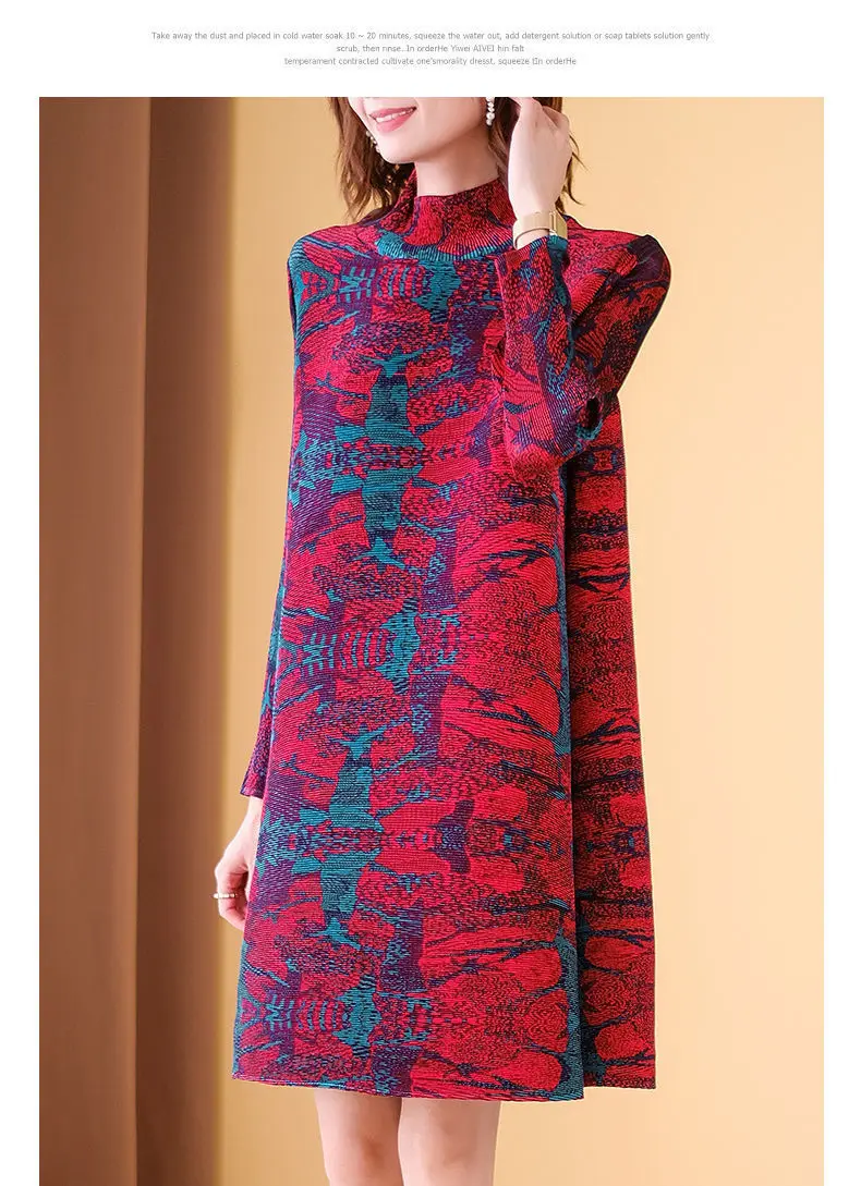 Женское плиссированное платье в стиле ретро свободное приталенное большого