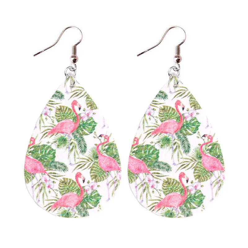 Серьги-подвески из искусственной кожи с принтом пальмы и листьев монстеры