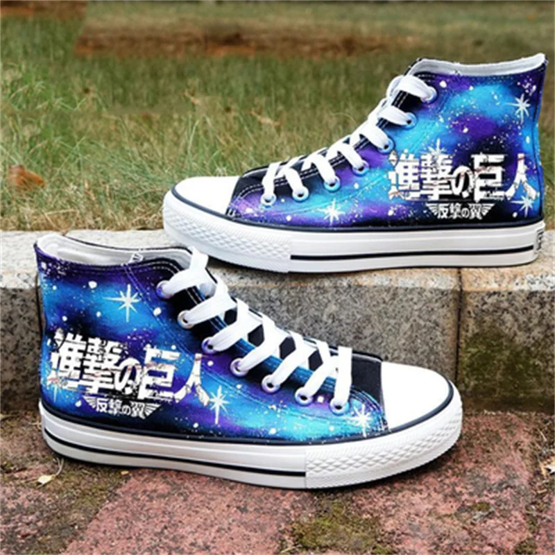 Холщовые ботинки с граффити аниме атака на Титанов косплей Jiyuu No Tsubasa летняя новая
