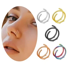 1Pcs/ Man Women Septum Piercing Nose Ring Lip Ring Earrings Rock Hip Hoop punk Stainless Steel Piercing Nose Rings Body Jewelry