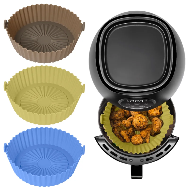 

Silicone Pot for Airfryer Reusable Air Fryer Accessorie Baking Basket Pizza Plate Grill Pot Kitchen Cake Cooking Baking Tool