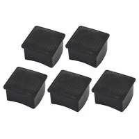 5x square black rubber 50mmx50mm foot for table chair leg