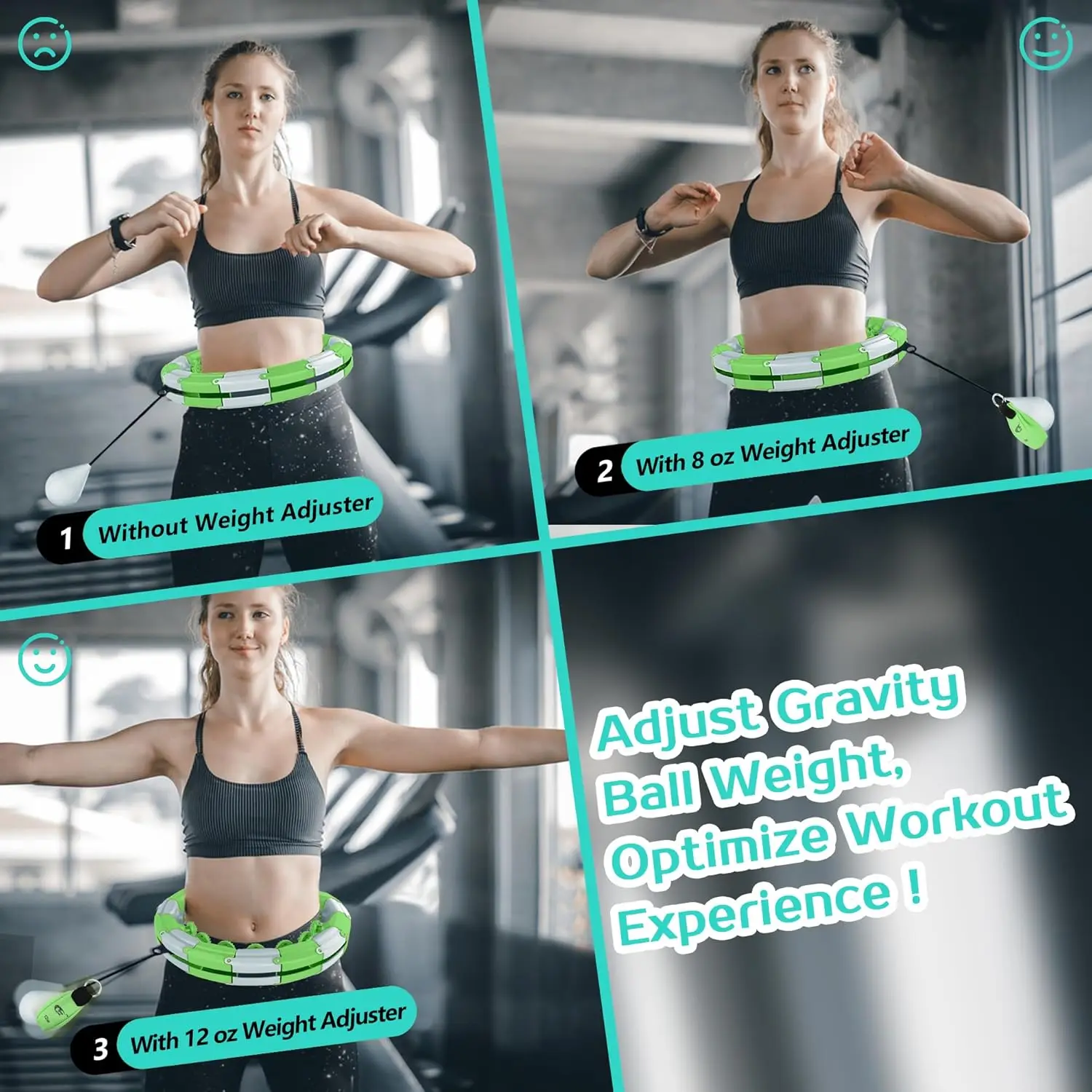Регулируемая сумка для веса Blaze Line Hoola Fitness Hoop, сумка на 8 и 12 унций, упаковка из 2 предметов для похудения, фитнеса, тренировок и тренировок (art.: 3920d32619fbb) - 3920d32619fbb
