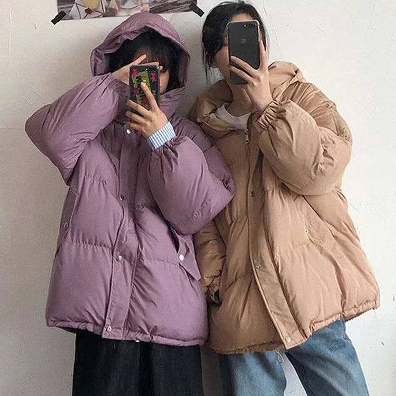 2022 new Women Parkas jacket Fashion solid thick warm winter hooded jacket coat winter parkas solid outwear jacket