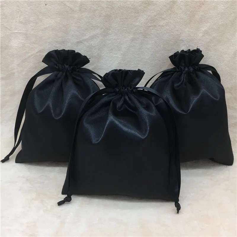 

Satin Bags Packaging Jewelry Cosmetic Wedding Party Storage Hair Bundle Shoe Dustproof Silk Drawstring Pouch Custom Logo Print