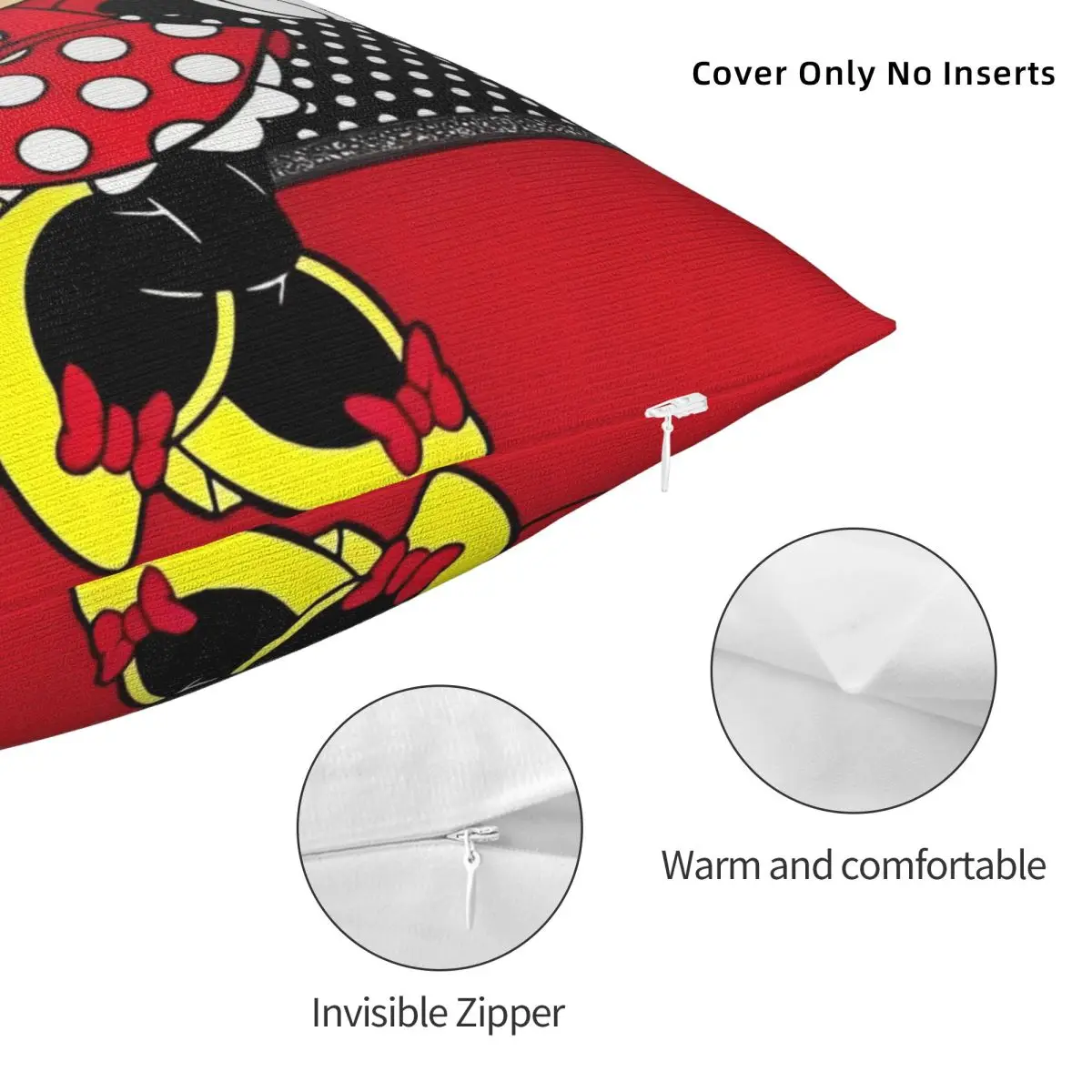 Рождественская наволочка с Минни Маус в горошек квадратная чехол для подушки