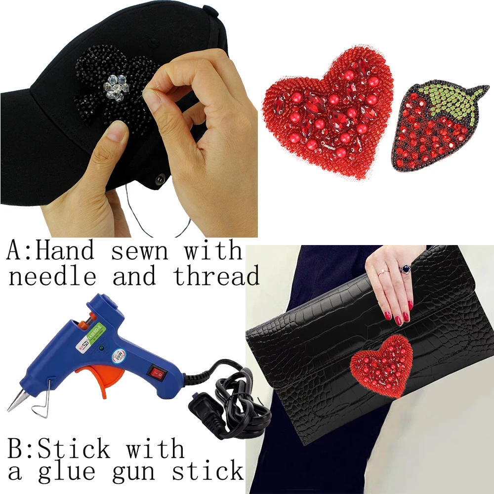 Нашивки с вышивкой в виде красного сердца для одежды курток рюкзаков украшенные
