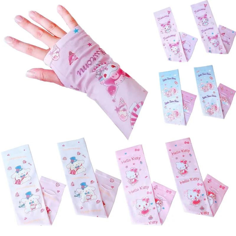 

40 см Sanrios Kawaii Cute Kuromi My Melody Cinnamoroll Littletwinstars мультяшный солнцезащитный рукав для льда солнцезащитный козырек защита от ультрафиолета