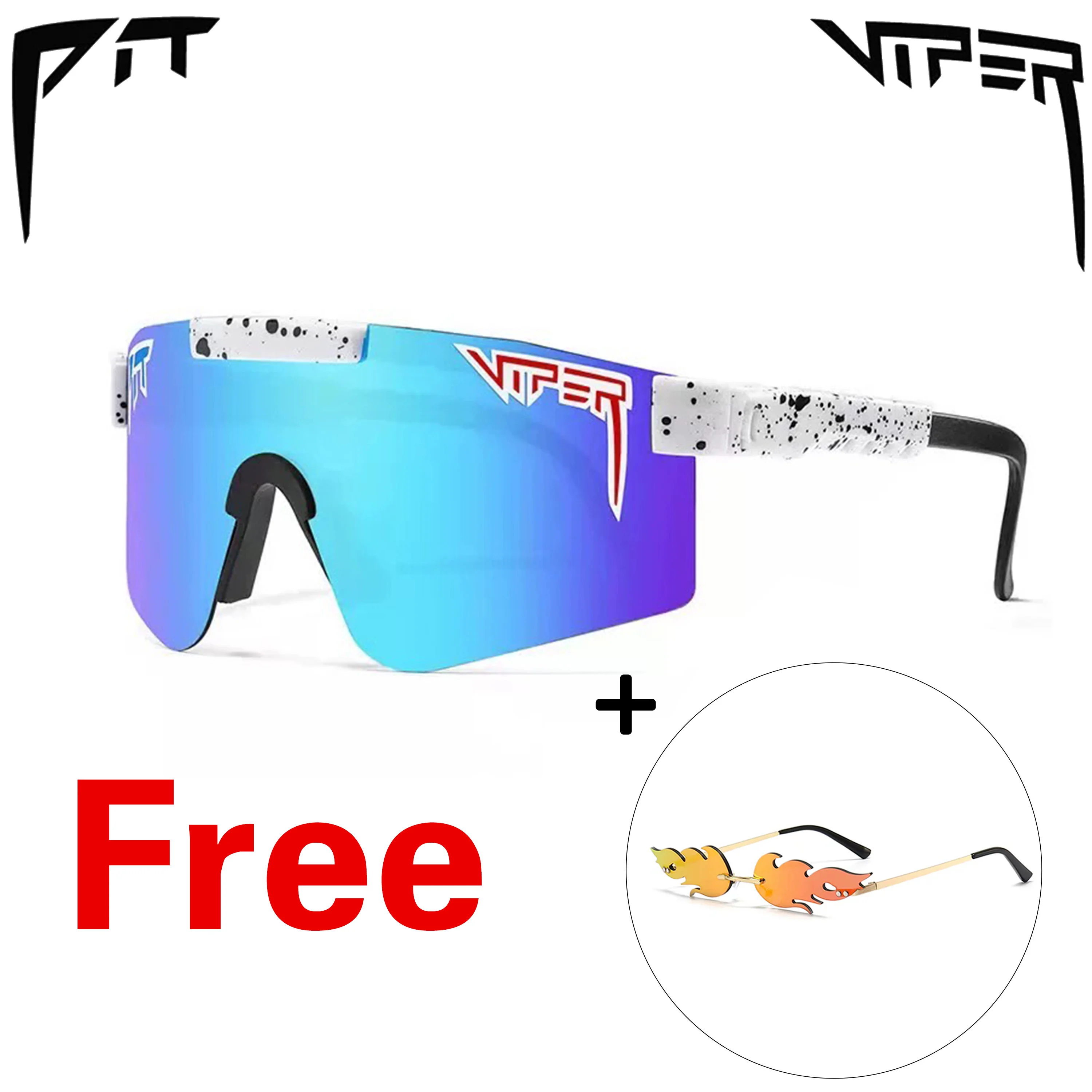 

Pit Viper Cycling Sunglasses Men Outdoor Bike Fishing Polarized Sunglass Lens Windproof Eyewear Goggles UV 400