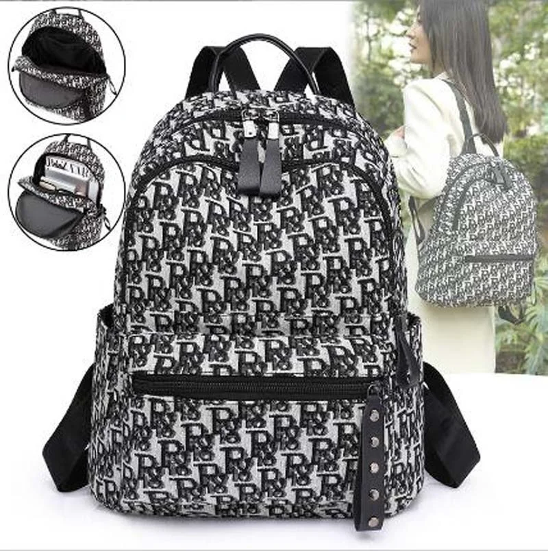 

New Designer Fashion Backpacks Women Waterproof Large Capacity Double Zipper Travel Shoulder Bags Teenagers Girls School Bag