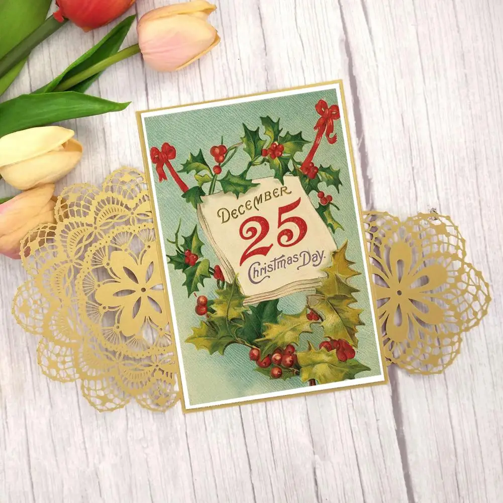 

Holiday Cards Assorted Merry Christmas Greeting Cards Santa Claus Elk Girl Print Diy Gift Card for Xmas Party Decoration Holiday