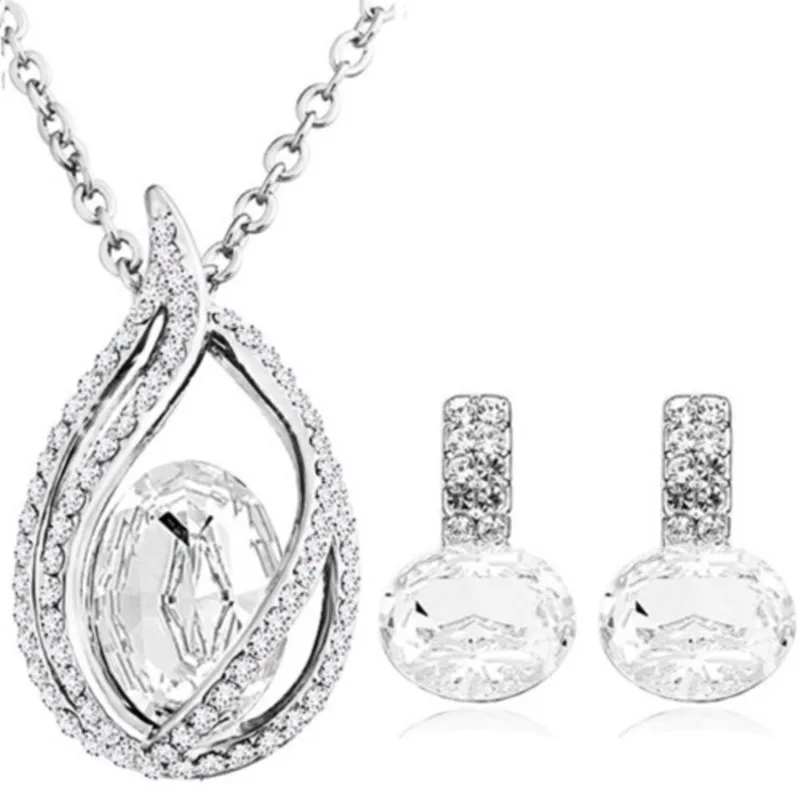 Комплект из колье и серёг с австрийским кристаллом | Украшения аксессуары