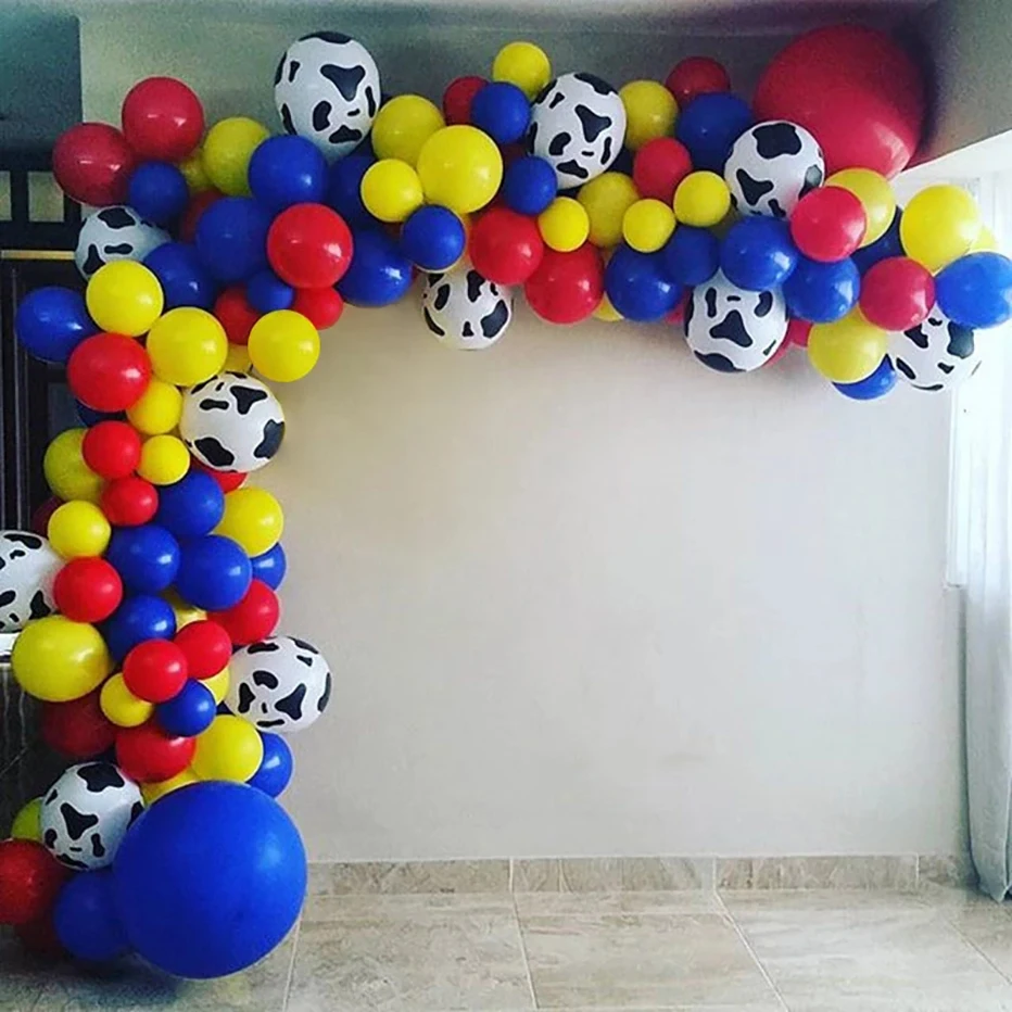 120 шт. красные синие коровы латексные воздушные шары цепочка для детского душа