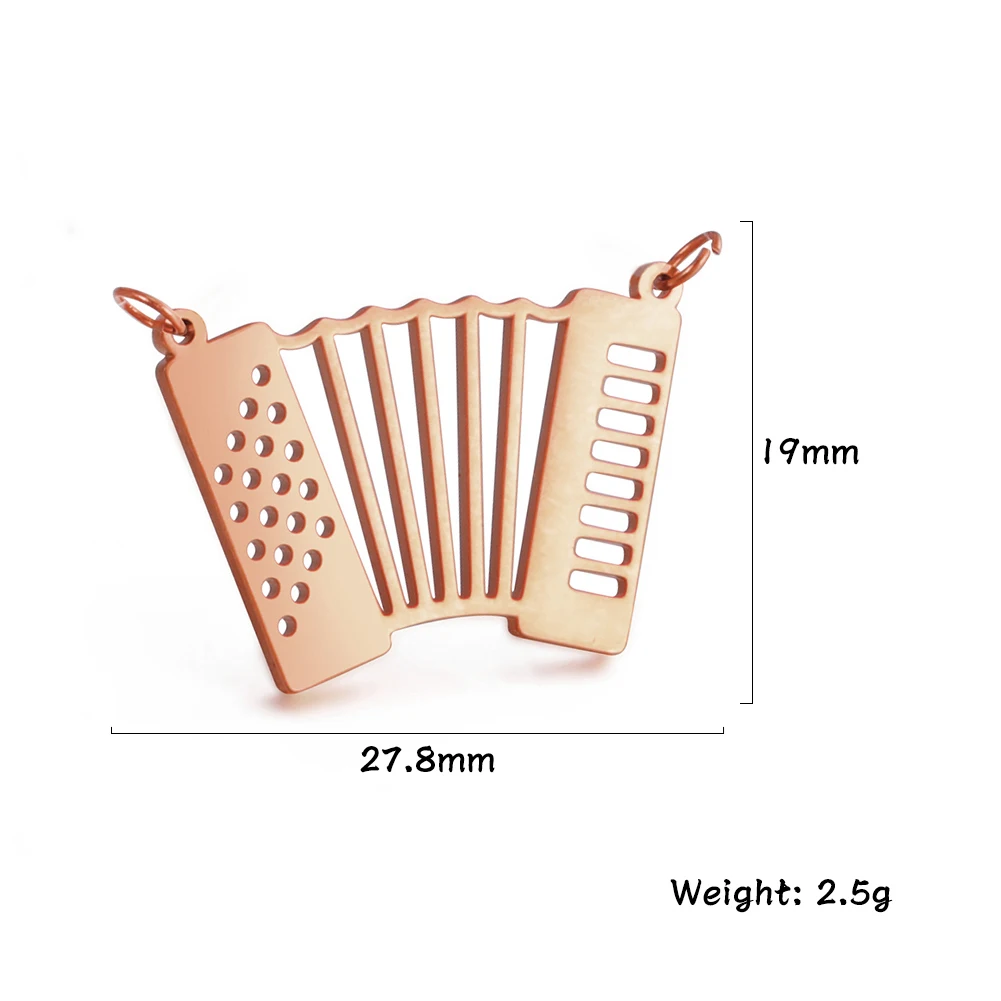 5pcs/Lot 27.8x19mm Stainless Steel Jewelry Charms Musical Instrument Organ Pendants For Necklace Earrings Diy Making Accessories