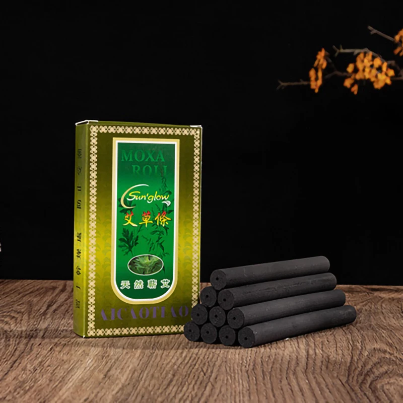 Фото 10шт Легкий дым Moxibustion рулонов Дикий Mugwort Sicks Moxa терапия тела Meridian Acupint теплый массаж Китайская медицина №5