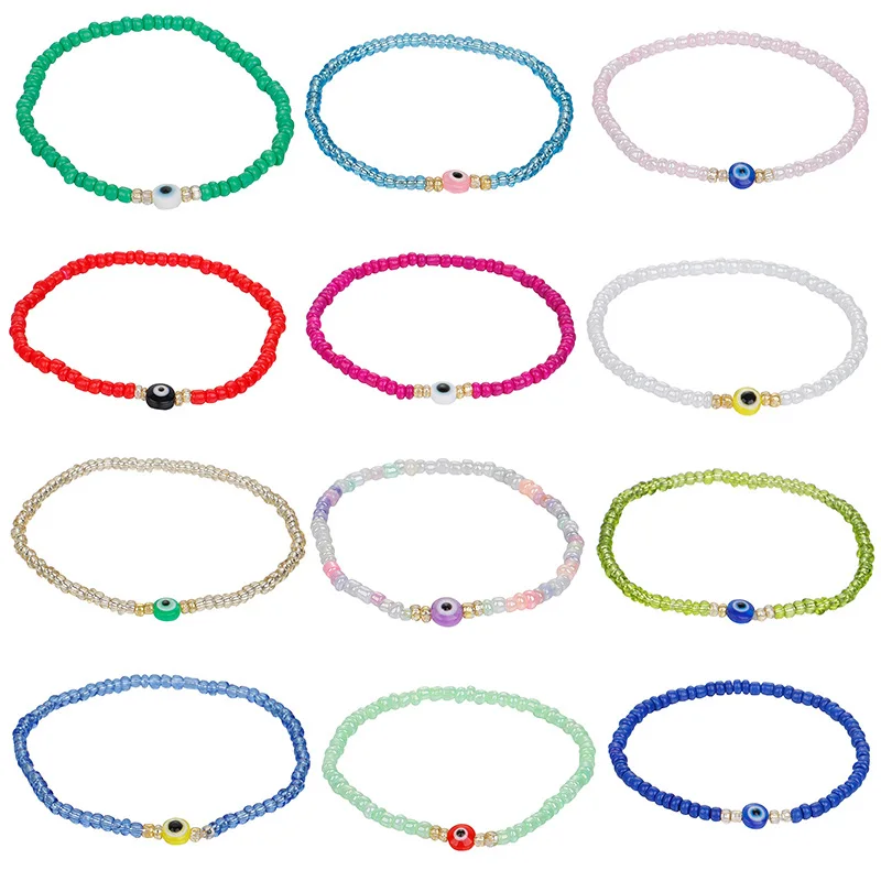 

TAUAM Turkish Blue Evil Eye Bracelets For Women Handmade Beads Chains Lucky Jewelry Accessories Fashion Couple Bracelet