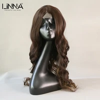 linna 26inch synthetic lace wigs for women maroon natural hairline lolita cosplay wigs wavy high temperature fiber wigs