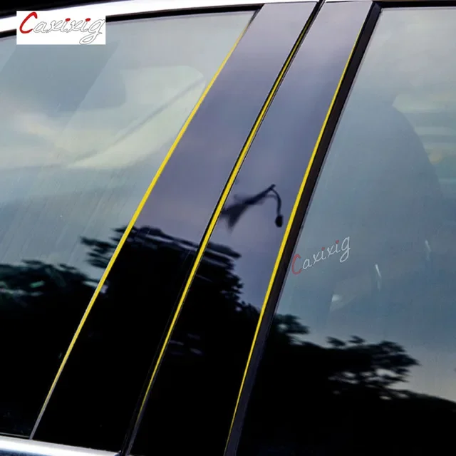 

6 шт., наклейки на дверь, окно, стойки, накладка, молдинг, наклейки, аксессуары для BMW 1 серии E81/E82/E87/E88, хэтчбек 2004-2012