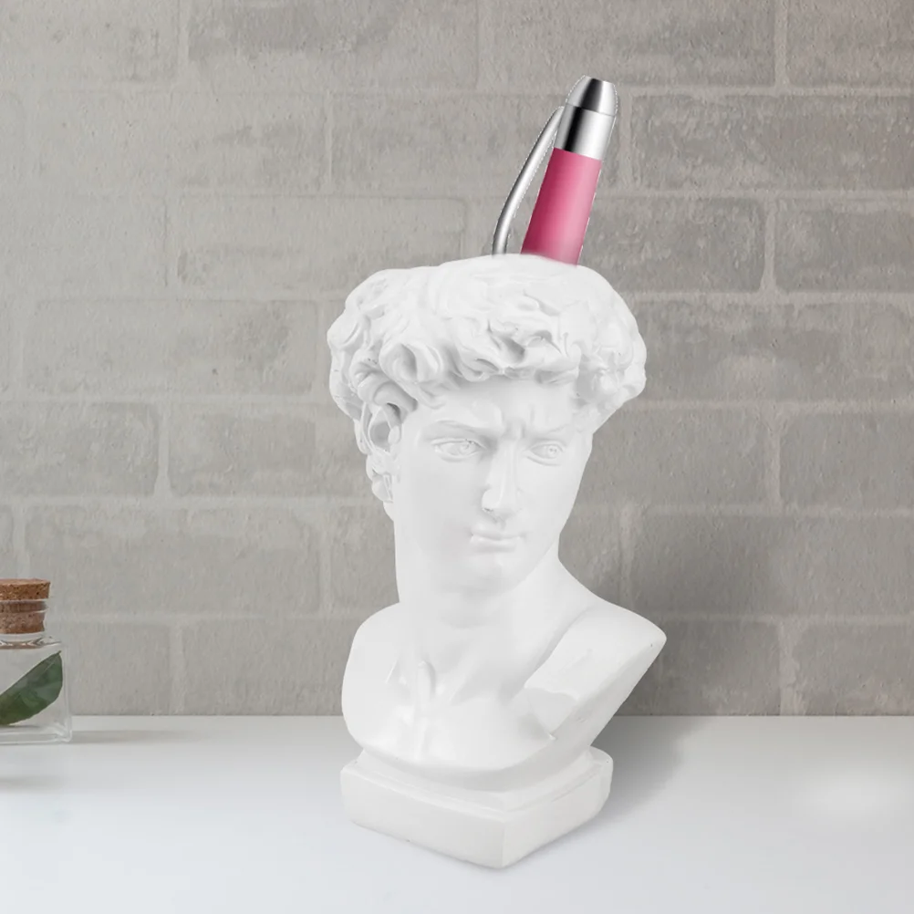 Держатель для ручек Статуя Давида Горшок карандашей Греческий декор Черный