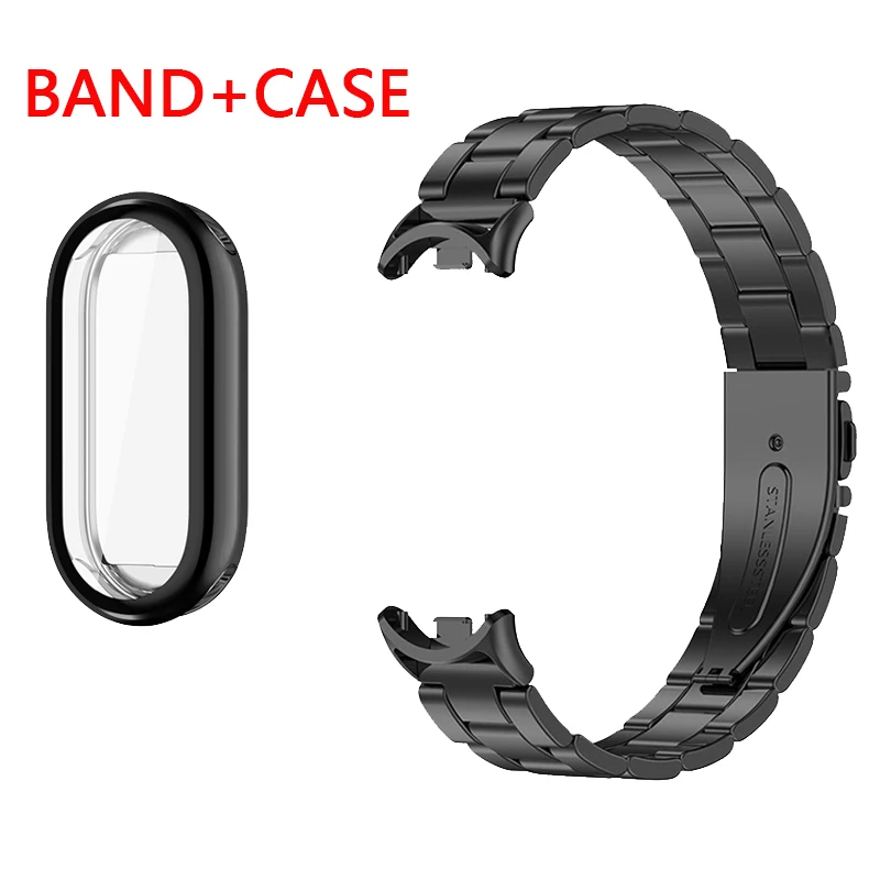 

Stainless Steel Strap for Xiaomi Mi Band 8 Watchband Protective Case for xiaomi band 8 Metal Bracelet miband 8 TPU Cover Frames