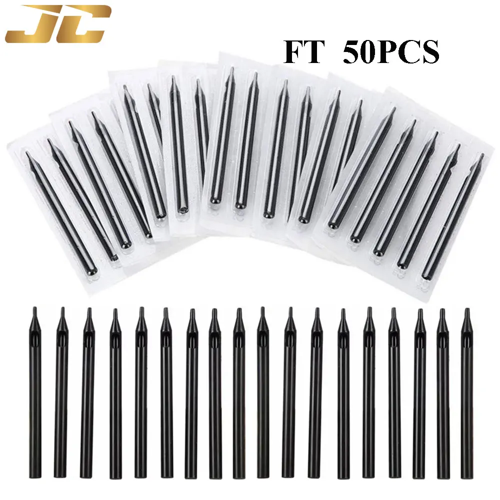 50PCS Disposable Tattoo Long Tips 5/7/9/11/13/15FT Sterilized Black Long Tattoo Tip Tubes Tattoo Nozzle Tube for Tattoo Supplies