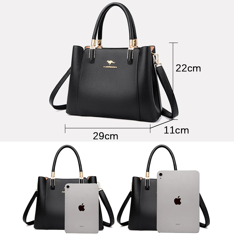 2022 Luxury Women Designer 3 Layers Shoulder Crossbody Sac Ladies Large Capacity Leather Handbags Shopper Brand Messenger Totes