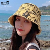 sun hat internet celebrity personalized graffiti double sided fisherman hat spring and summer outdoor sun protection casual hat