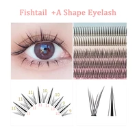 fishtail a type mixed individual lashes fishtail spikes am lashes extension natural russian premade fan eyelash extension