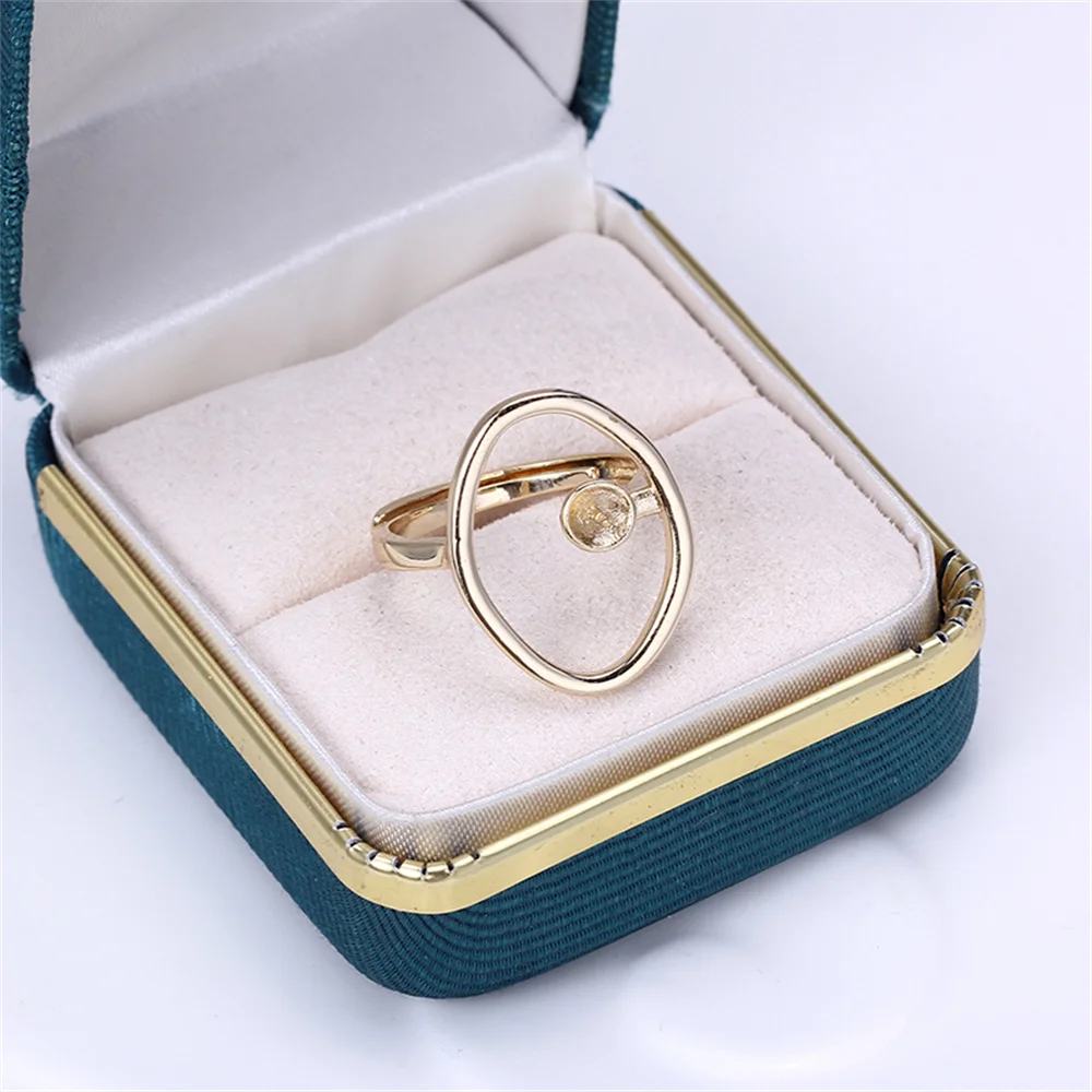 

14k gold plating colorful pearl ring cold wind personality Baroque DIY accessories