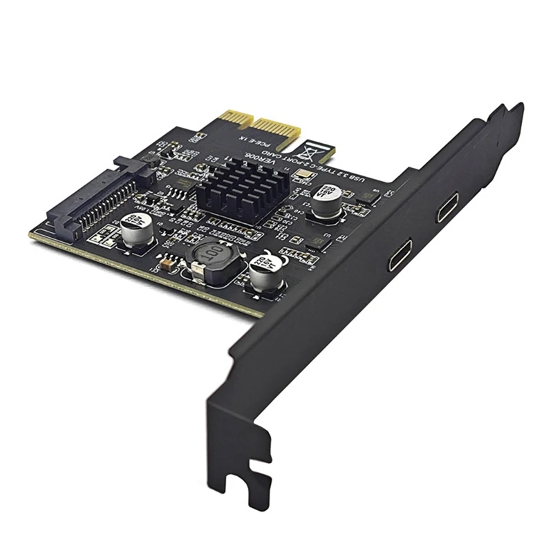 Новая 2-портовая карта PCIE TYPE-C PCI Express 3.0 X1 для двойной карты расширения USB-C SATA Power USB3.2