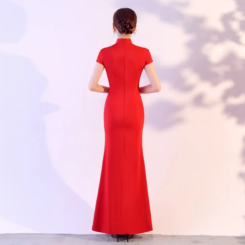 2024 традиционное китайское платье Qipao Восточный Костюм платья с разрезом и