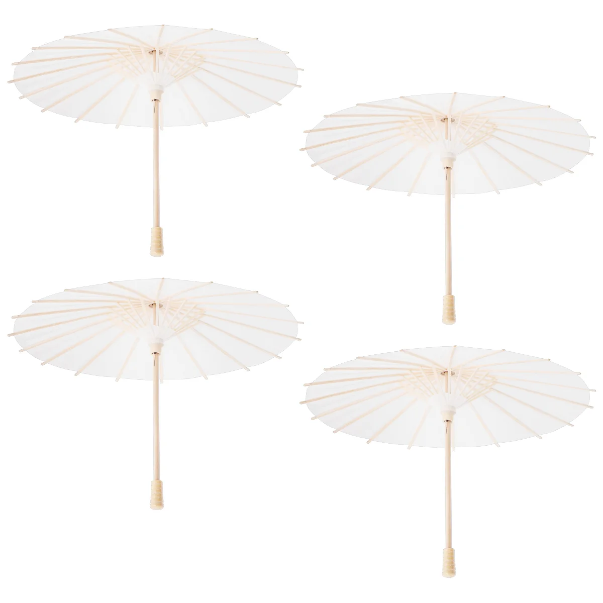 

White Blank Paper DIY Painting Decorative Parasol for Wedding Bridal Shower Party Decor Dance Props Photo Prop 4pcs