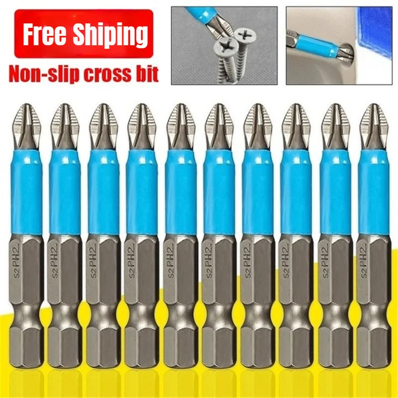 

10/5/2Pcs Screwdriver Bits Set 50mm PH2 Anti-slip with Magnetic 1/4" Hex Shank Fits Hand Electric Drill Driver Hand Accessories