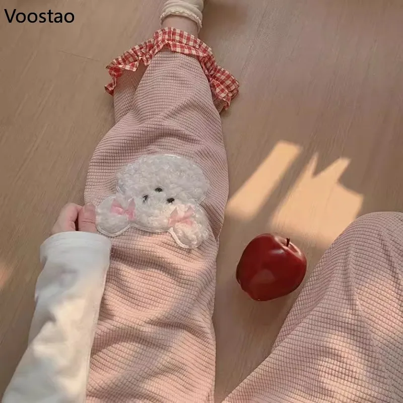 Японские Прямые вельветовые брюки Y2k в стиле &quotЛолита&quot Милые Женские панталоны