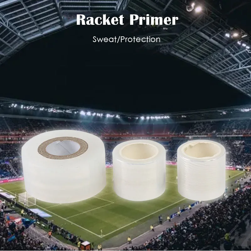 

Badminton Racket Racket Cover Transparent Primer Sweat Proof Anti-Stick Backing Film Cushioned Plastic Racket Protective Cover