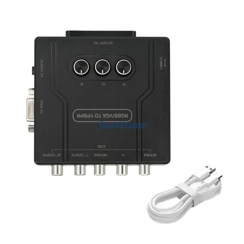 Фото Эффективный адаптер RGBS SCART VGA для YPBPR, адаптер для консолей для геймеров K92C №4