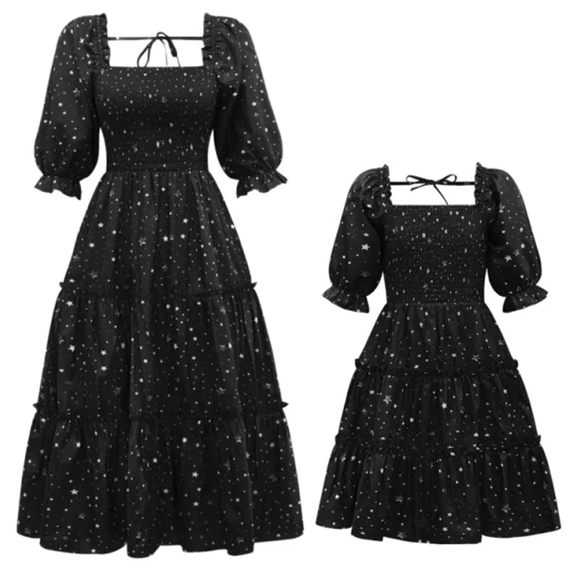 

Наряды для матери и дочки, семейные одинаковые наряды, черные блестки для женщин и девочек, вечернее платье принцессы, одежда для мамы, мама ...