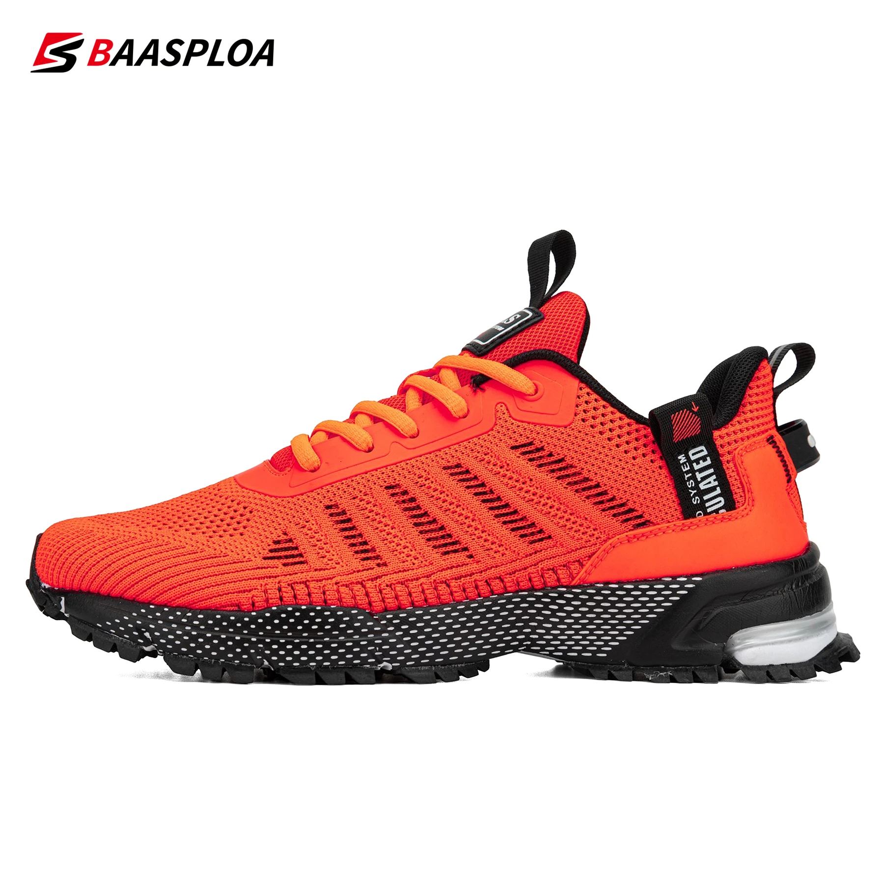 Baasploa 2022 New Male Sneakers Shoes Breathable Mesh Men Running Shoes Outdoor Grass  Walking Gym Shoes For Men Plus size 41-50