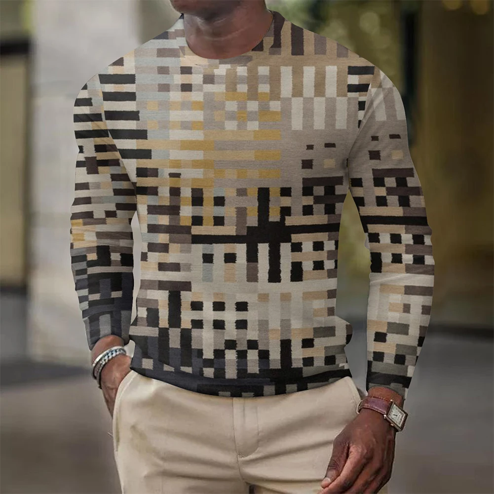 

Male Tee Tops Graphic Long Sleeve Mens Muscle Personalized Pullover Slim Fit Stretch T-shirts Tee Tops Brand New