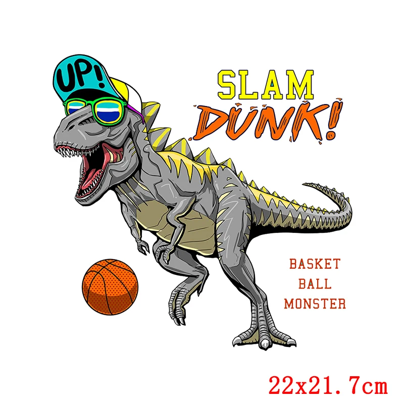 Мультяшные нашивки с динозавром термотрансферные рисунком животного на одежду в