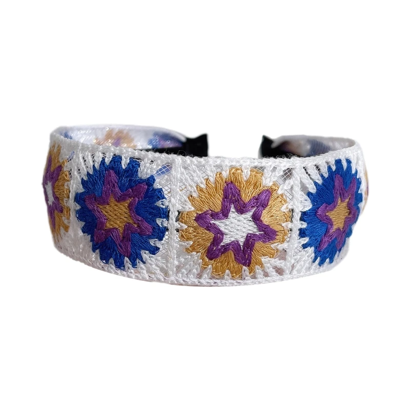 

Fashion Flower Headbands Crochet Hook Wide Brim Headband Vintage Makeup Hair Hoops Hair Accessories for Women Girls