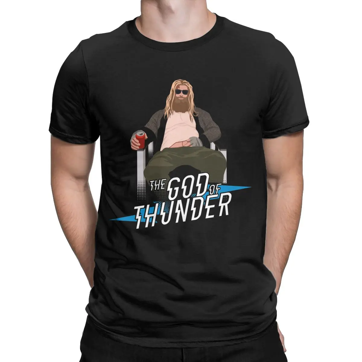 Crazy Disney Marvel The God Of Thunder Fat Thor T-Shirts Men Crewneck 100% Cotton T Shirt Short Sleeve Tees Gift Idea Clothes