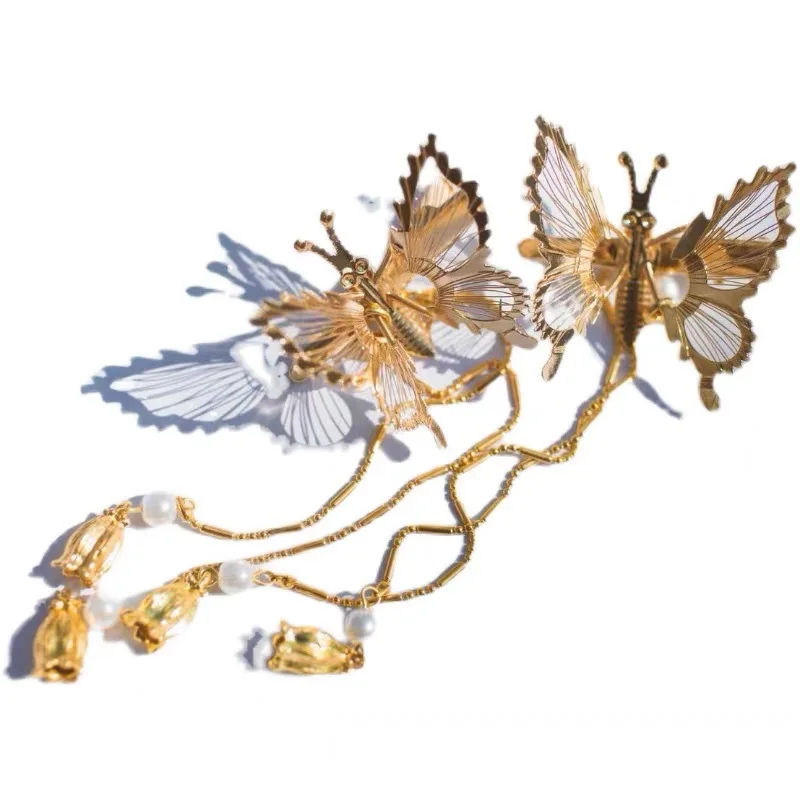 Шпилька для волос Hanfu аксессуары в старинном стиле стрекоза кисточка шаг